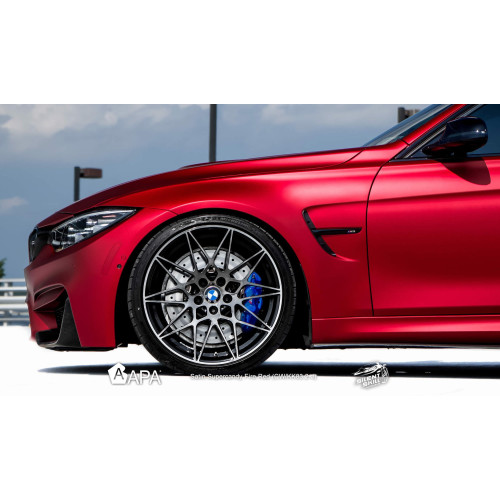 APA matte metallic fire red adhesive film made in Italy car