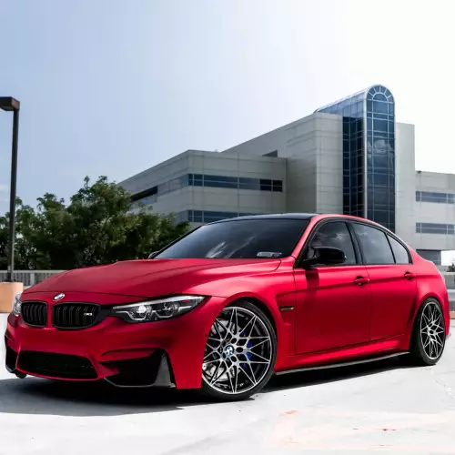 APA matte metallisierte feuerrote Klebefolie made in Italy Car