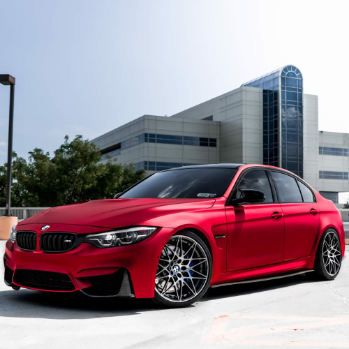 APA matte metallic fire red adhesive film made in Italy car