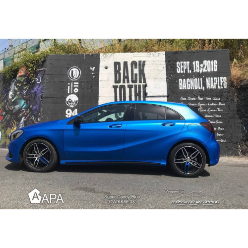 APA matte metallic blue adhesive film made in Italy car