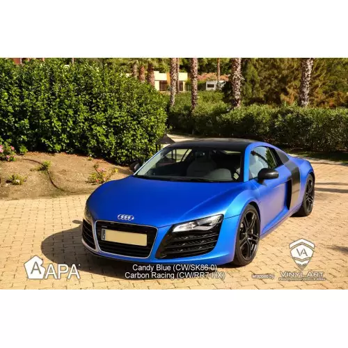 Película adhesiva azul metálica mate APA made in Italy car