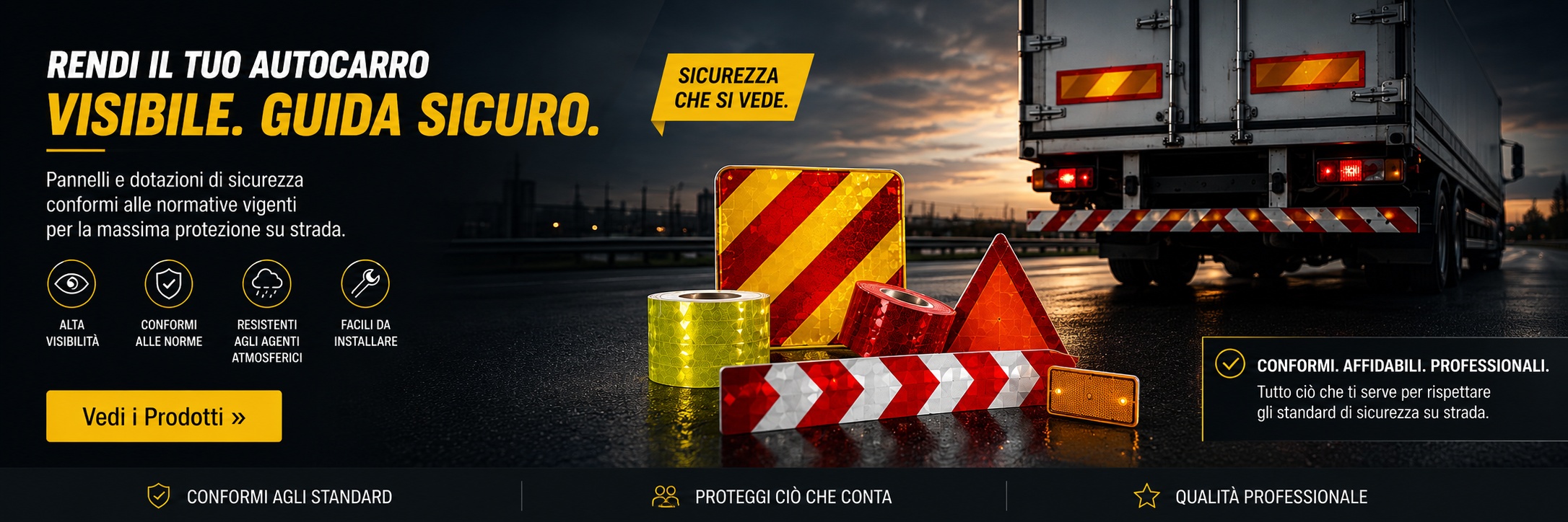 Pannelli e dotazioni di sicurezza per autocarri: rendi il tuo autocarro visibile